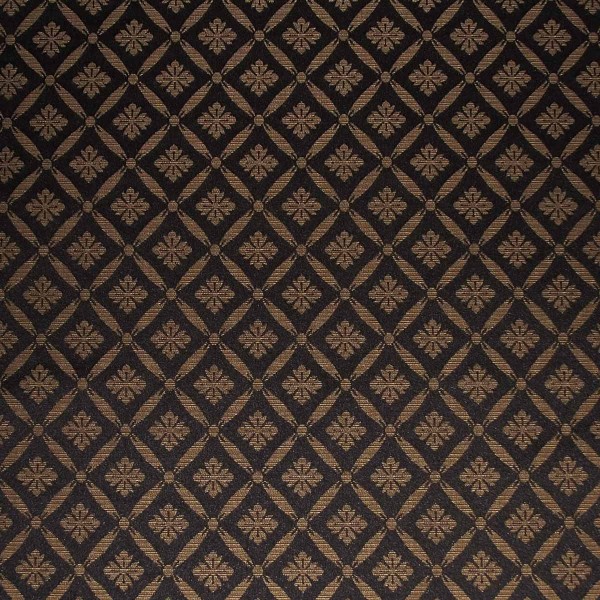 Damask Trellis Noir Fabric - SR14288
