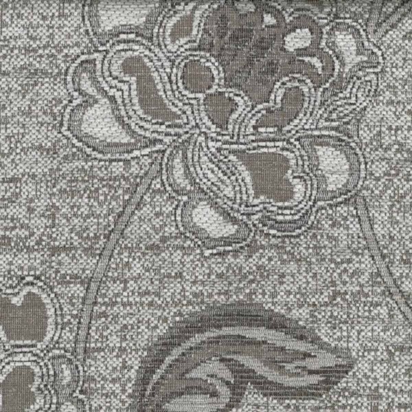 Flowers - White on Grey - Overdale Fabrics