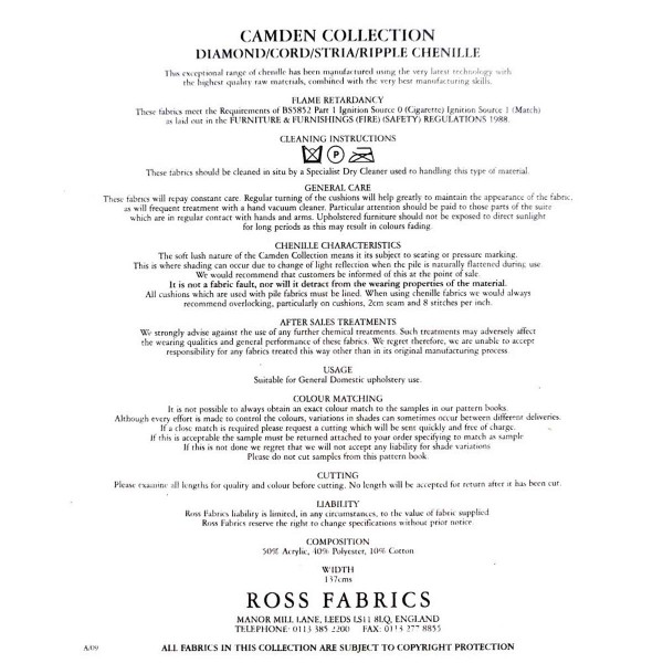 Camden Diamond Oyster Fabric - SR15503 Ross Fabrics