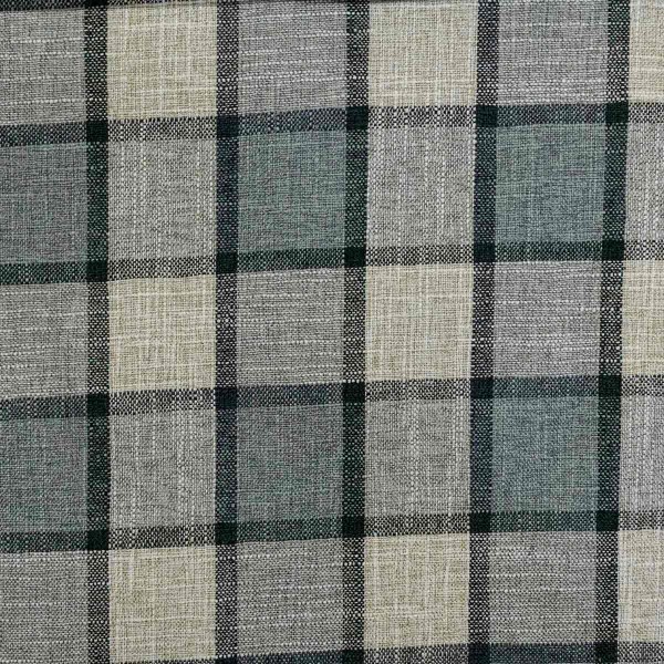 Beaumont Check Pattern Silver Upholstery Fabric