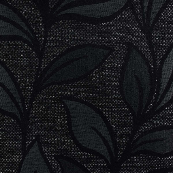 Dundel Floral Petals Ebony Upholstery Fabric