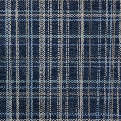 Lomond Traditional Check Denim Upholstery Fabric