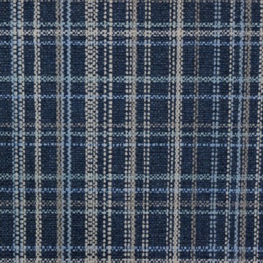 Lomond Traditional Check Denim Upholstery Fabric