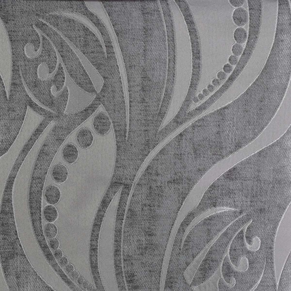 Zest Tribal Flower Silver Fabric | Beaumont Fabrics