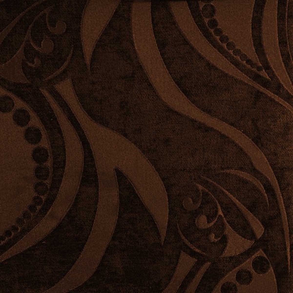 Zest Tribal Flower Chocolate Fabric | Beaumont Fabrics