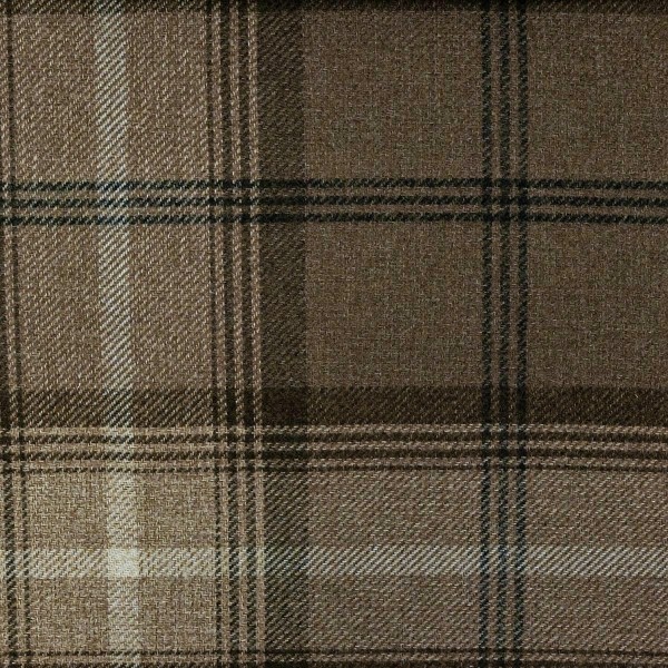 Sophie Check Chocolate Fabric | Beaumont Fabrics