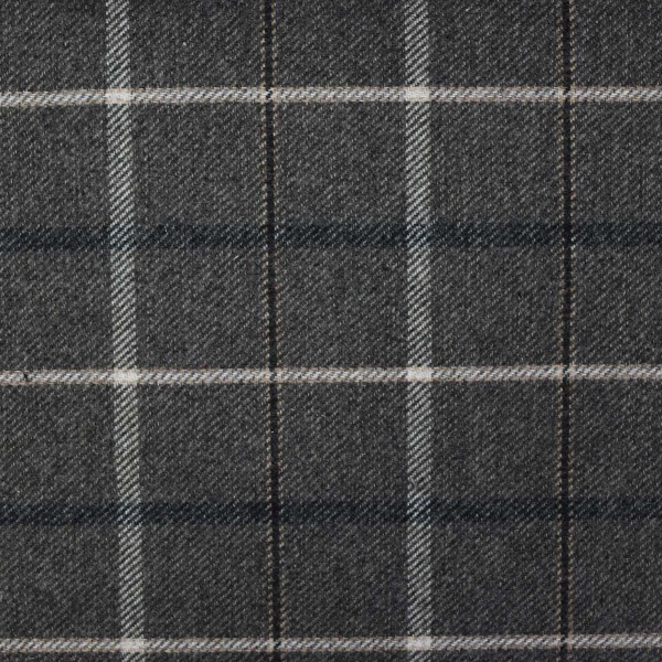 Sophie Check Grey Fabric | Beaumont Fabrics