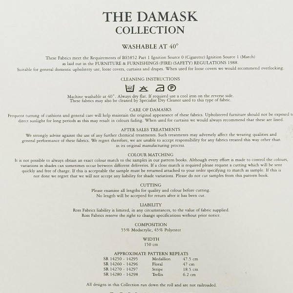 Damask Medallion Damson Fabric - SR14256