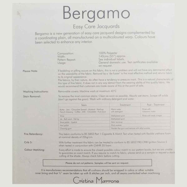 Bergamo Floral Cream Fabric - BER3342 Cristina Marrone