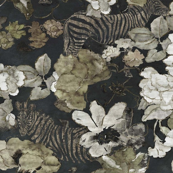 Maestro Goya Green Floral Printed Velvet Upholstery Fabric - MAE3371