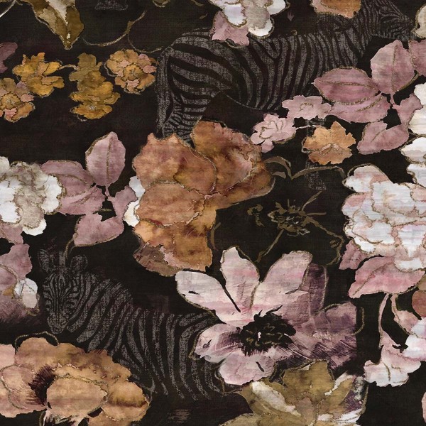 Maestro Goya Rose Floral Velvet Fabric - MAE3372 Cristina Marrone
