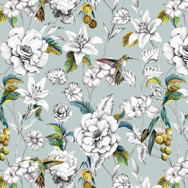Maestro Rembrandt Hummingbird Velvet Fabric - MAE3376 Cristina Marrone