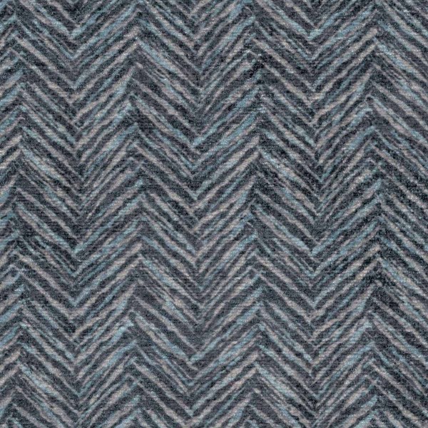 Accento Chevron Blue Steel Upholstery Fabric - ACC3098
