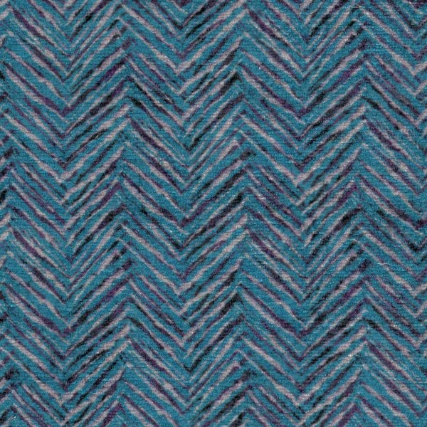 Accento Chevron Blue Upholstery Fabric - ACC3103