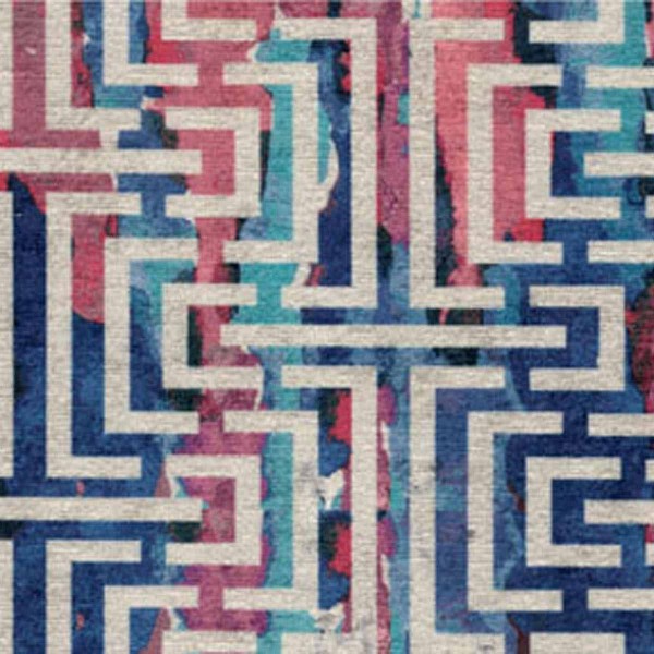 Accento Maze Purple Blue Upholstery Fabric - ACC3115