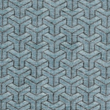 Accento Geometric Blue Steel Upholstery Fabric - ACC3116