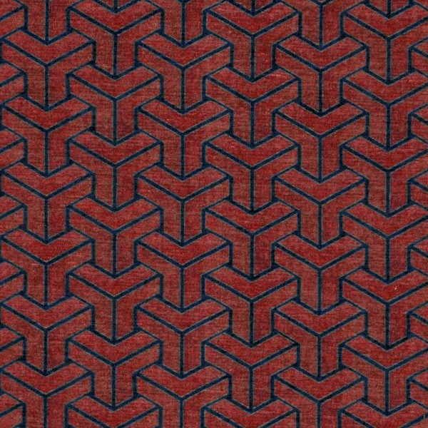 Accento Geometric Wine Upholstery Fabric - ACC3119