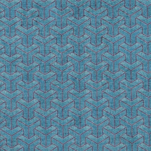 Accento Geometric Blue Fabric - ACC3121 Cristina Marrone