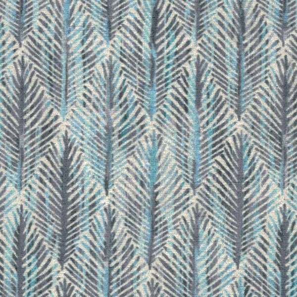 Accento Leaf Blue Steel Upholstery Fabric - ACC3122