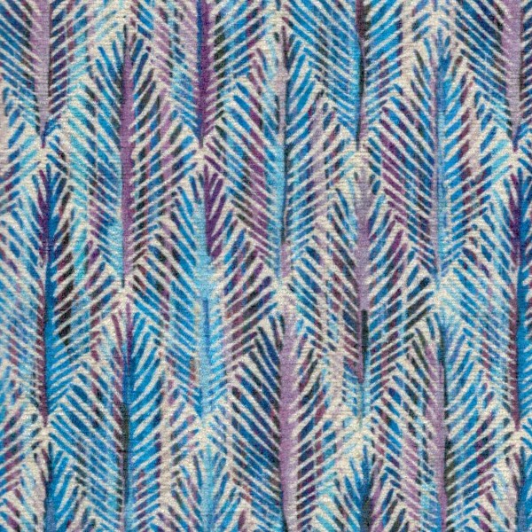 Accento Leaf Purple Blue Upholstery Fabric - ACC3127