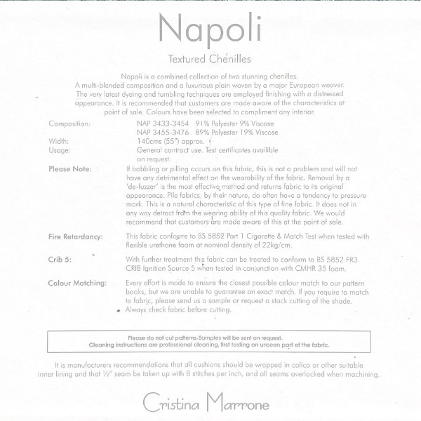 Napoli Cream Weave Fabric - NAP3434 Cristina Marrone