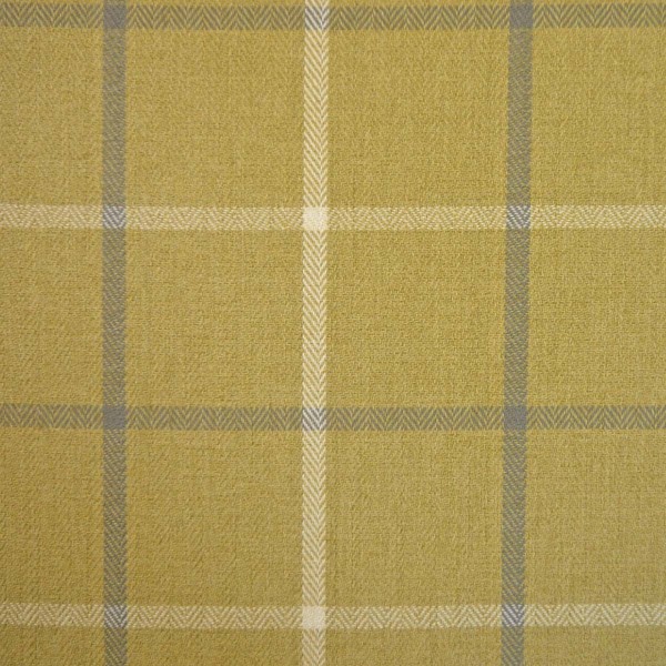 Piazza Mustard Window Pane Upholstery Fabric - PIA1620 | Beaumont Fabrics