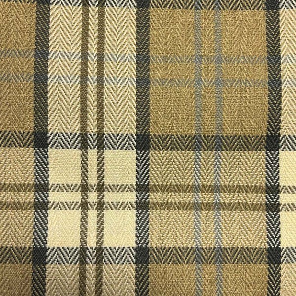 Piazza Latte Plaid Upholstery Fabric - PIA1629