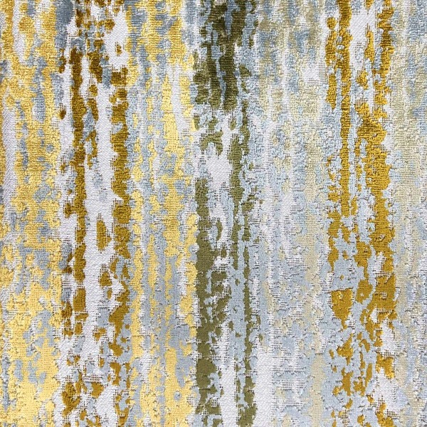Venezia Gold Distressed Stripe Upholstery Fabric - VEN3725