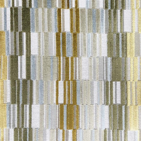 Venezia Gold Geometric Stripe Upholstery Fabric - VEN3727