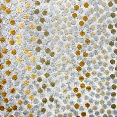 Venezia Gold Geometric Spot Upholstery Fabric - VEN3728