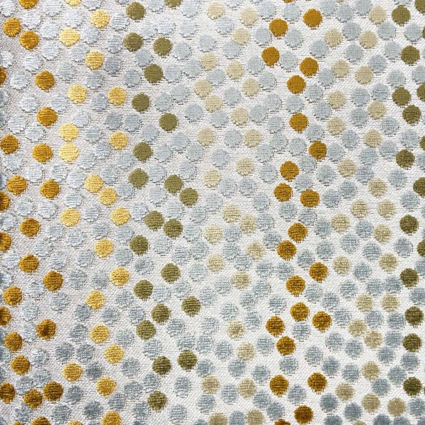 Venezia Gold Geometric Spot Upholstery Fabric - VEN3728