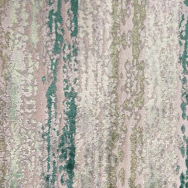 Venezia Jade Distressed Stripe Upholstery Fabric - VEN3730