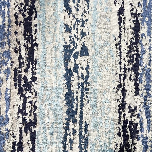 Venezia Denim Distressed Stripe Upholstery Fabric - VEN3740