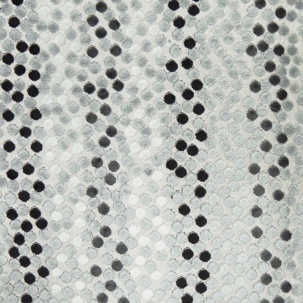 Venezia Black Geometric Spot Upholstery Fabric - VEN3748