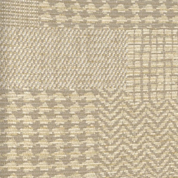 Zaffiro Cream Patchwork Jacquard Weave Upholstery Fabric - ZAF2430 Cristina Marrone