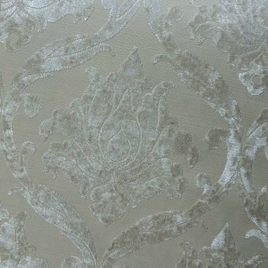 CLEARANCE Medallion Natural Velvet Chenille Upholstery Fabric - 1.1 Metres