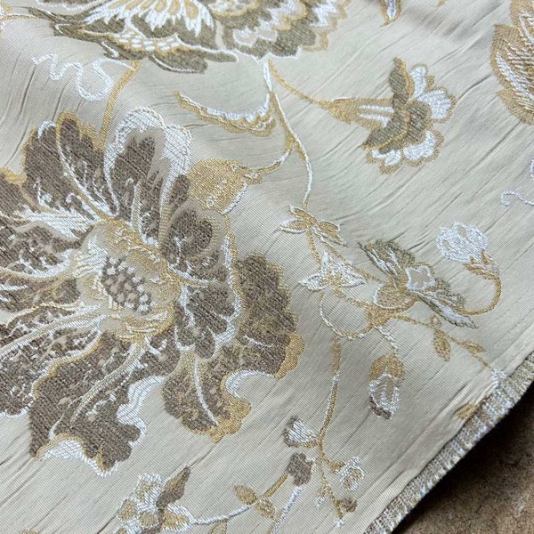 CLEARANCE Floral Latte Pocket Weave Upholstery Fabric - 5.5 Metres