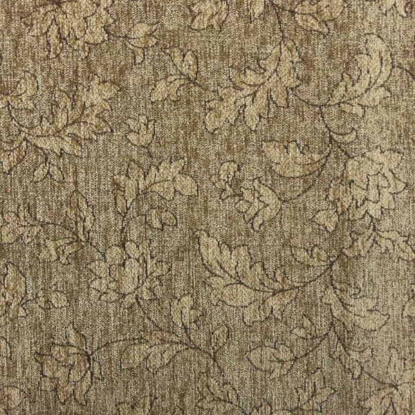 CLEARANCE Floral Coffee Upholstery Fabric - 4.2 Metres