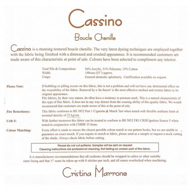 Cassino Beige Boucle Chenille Upholstery Fabric - CAS1043 Cristina Marrone