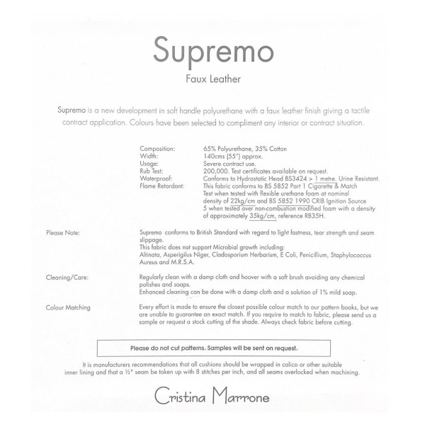 Supremo China Ultra Soft CRIB 5 Faux Leather - SUP2980 Cristina Marrone