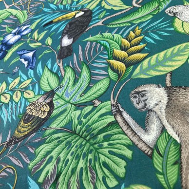 Rainforest Lagoon Cotton Upholstery Fabric