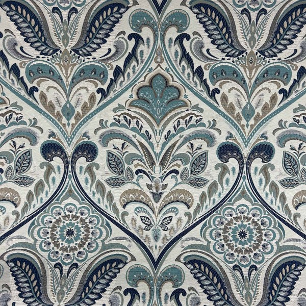 Hidcote Prussian Ornate Upholstery Fabric