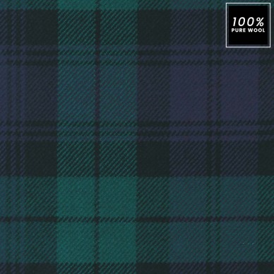 Tartan Black Watch 100% Pure Wool Upholstery Fabric