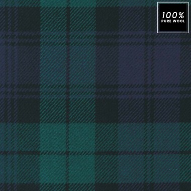 Tartan Black Watch 100% Pure Wool Upholstery Fabric