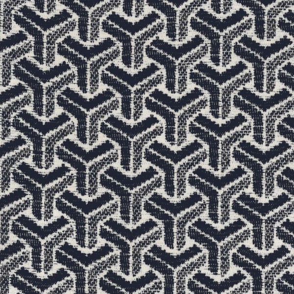 Aqua Clean Marconi Jack Black Geometric Chevron Upholstery Fabric