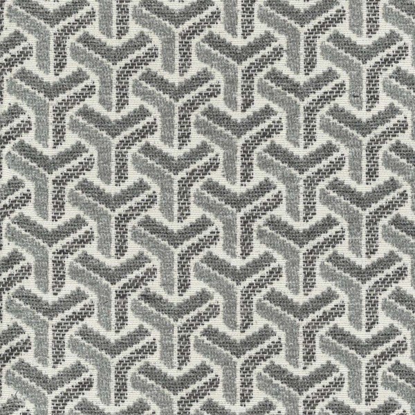 Aqua Clean Marconi Jack Silver Geometric Chevron Upholstery Fabric