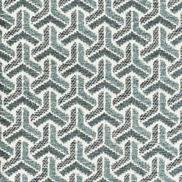 Aqua Clean Marconi Jack Ice Blue Geometric Chevron Upholstery Fabric