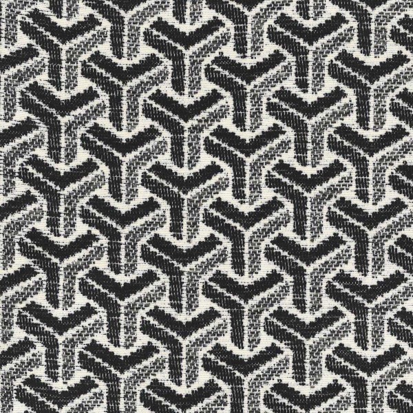 Aqua Clean Marconi Jack Black Geometric Chevron Upholstery Fabric