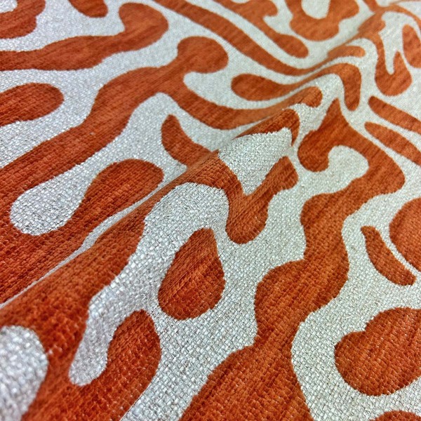 Rosso Heavyweight Fluid Burnt Orange Upholstery Fabric | Beaumont Fabrics