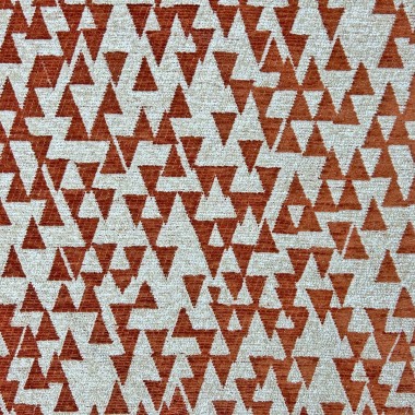 Padar Heavyweight Geometric Burnt Orange Upholstery Fabric | Beaumont Fabrics